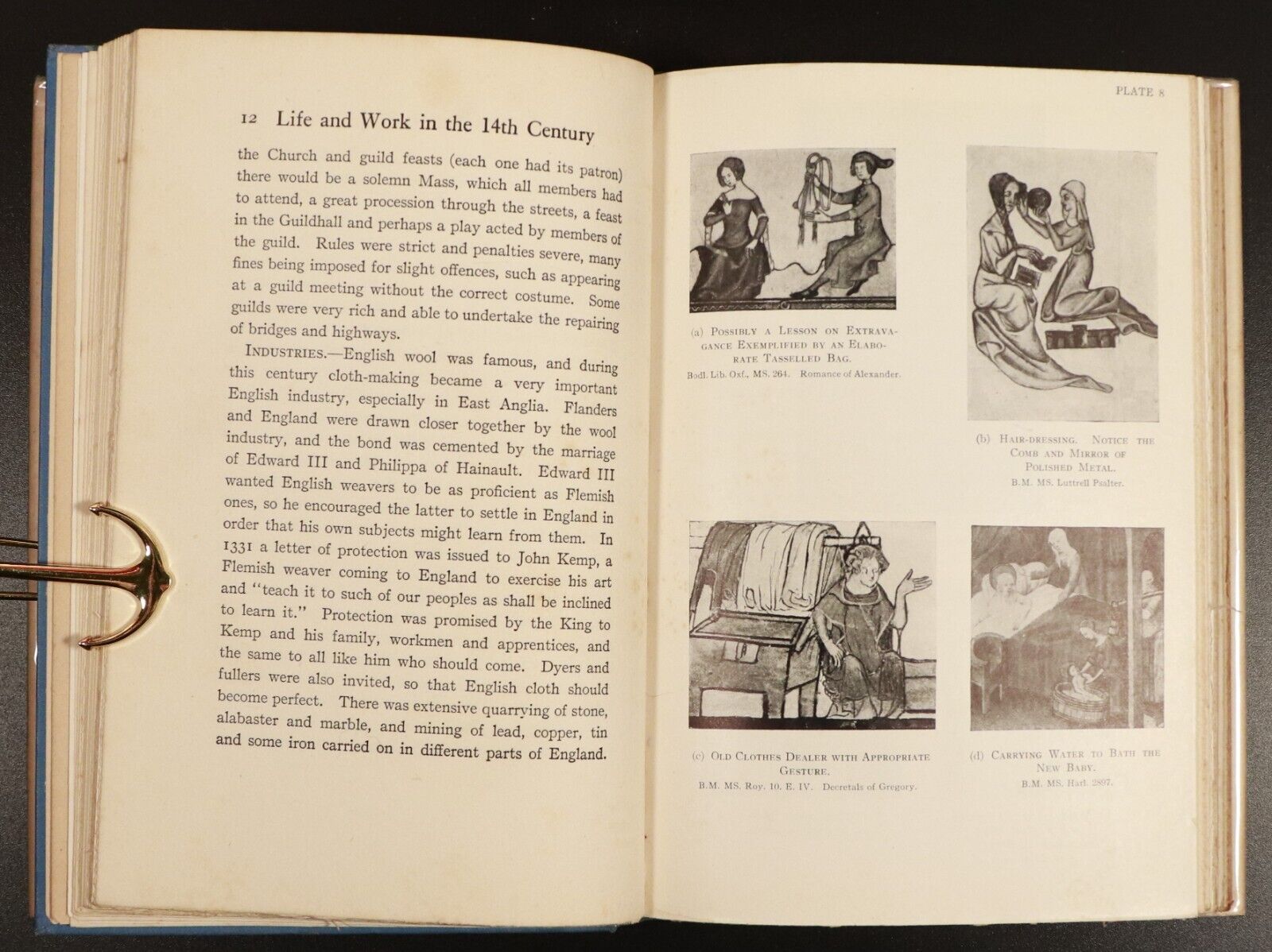 1926 2vol Life & Work Of The People Of England Antique British History Book