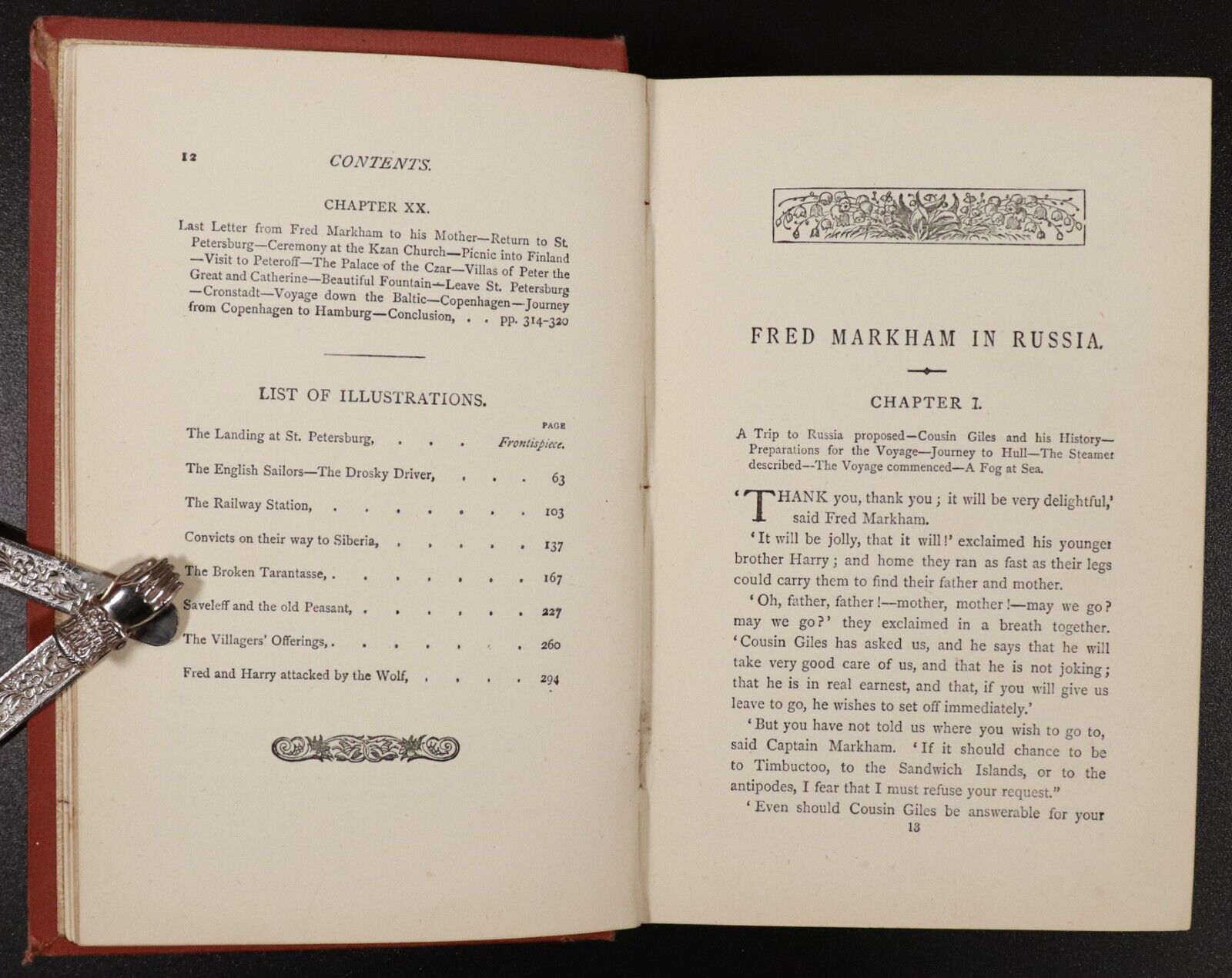 1891 Fred Markham In Russia by W.H.G. Kingston Antique Illustrated Fiction Book