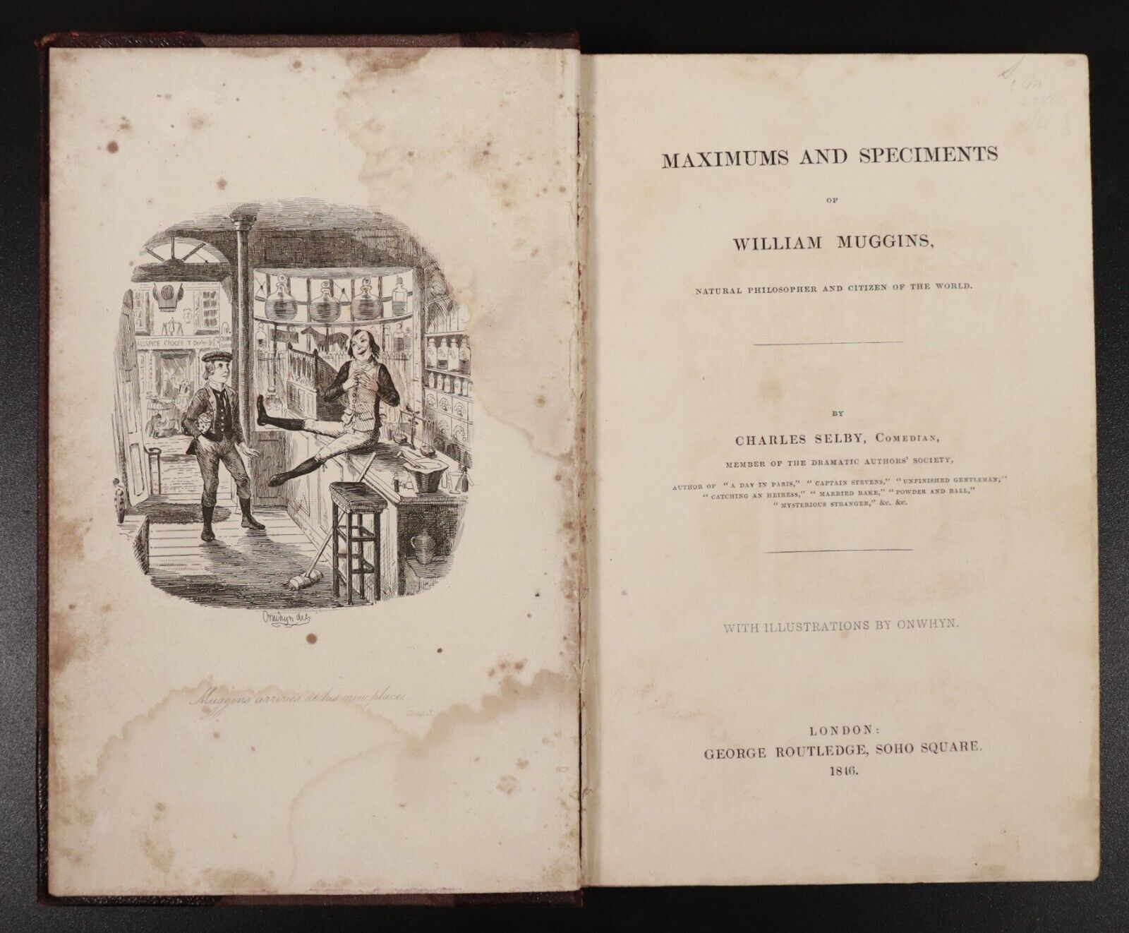 1846 Maximums & Speciments Of William Muggins Antiquarian British Comedy Book - 0