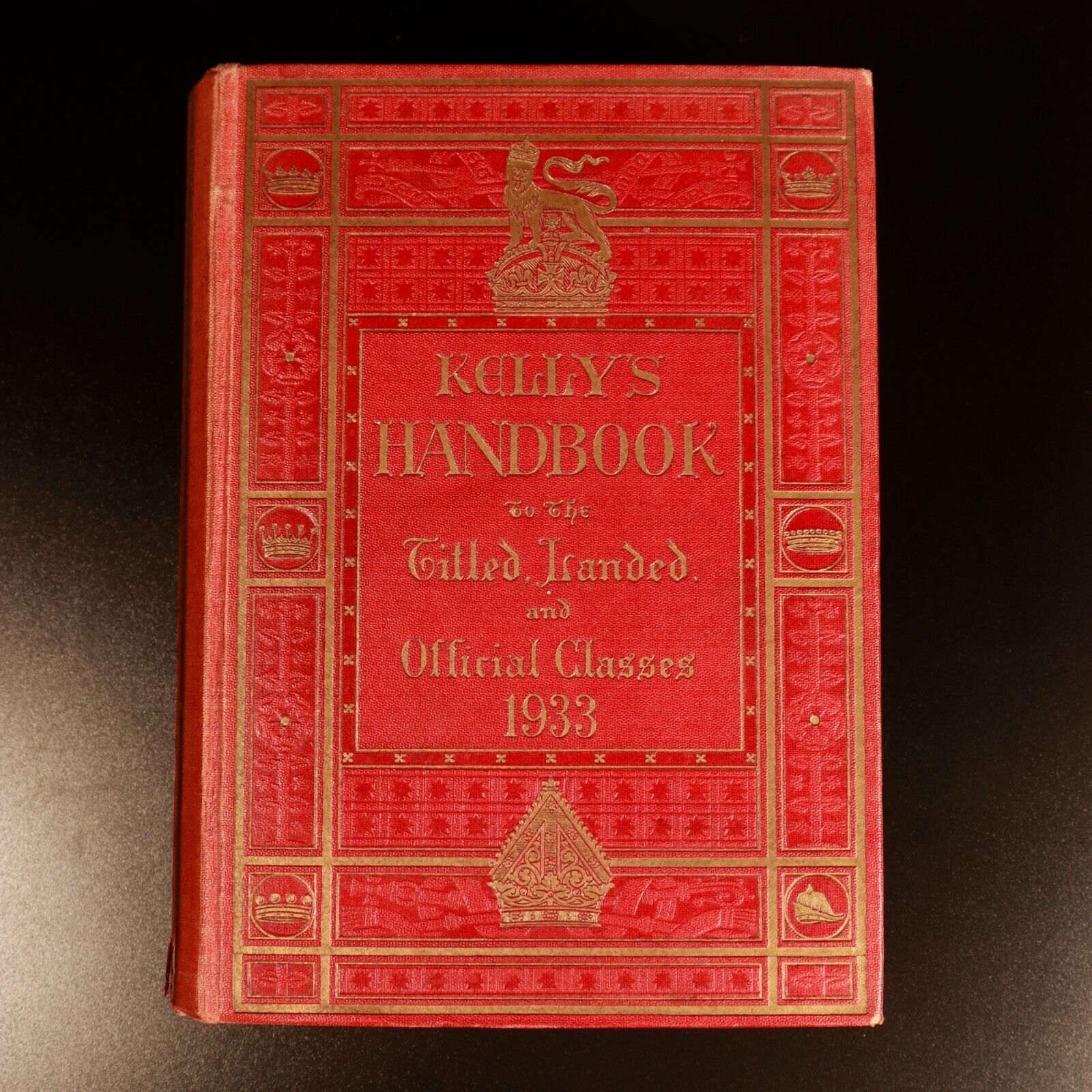 1933 Kellys Handbook Titled Landed Official Classes Antique British History Book - 0