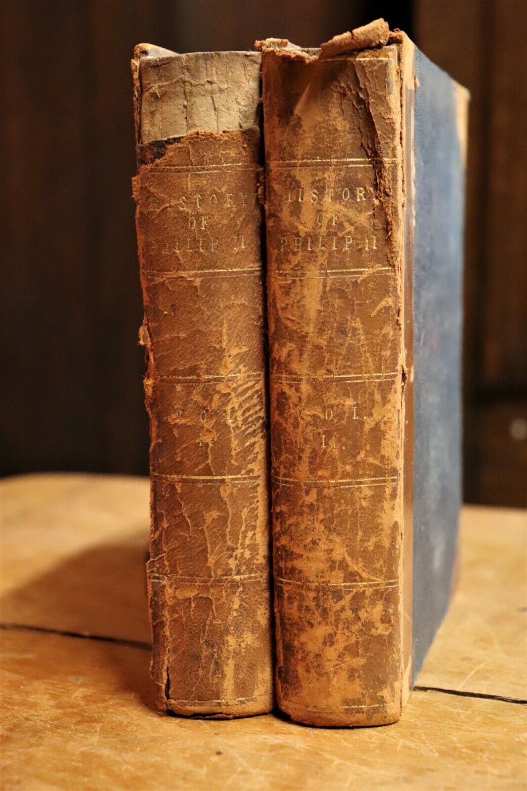 1857 2vol History Of The Reign Of Philip King Of Spain Antiquarian Book Set