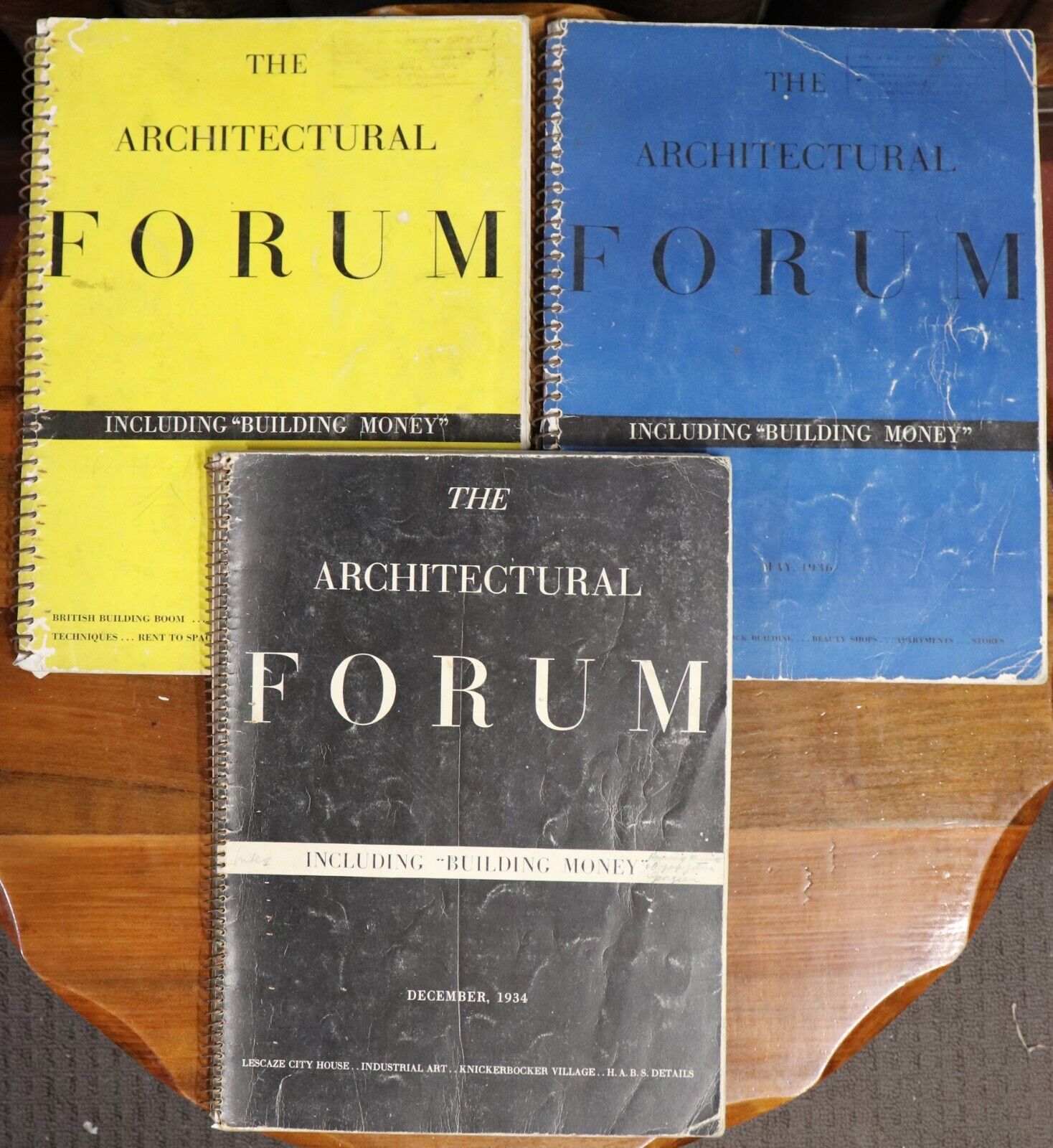 c1934 3vol The Architectural Forum: Building Money Antique Architecture Books