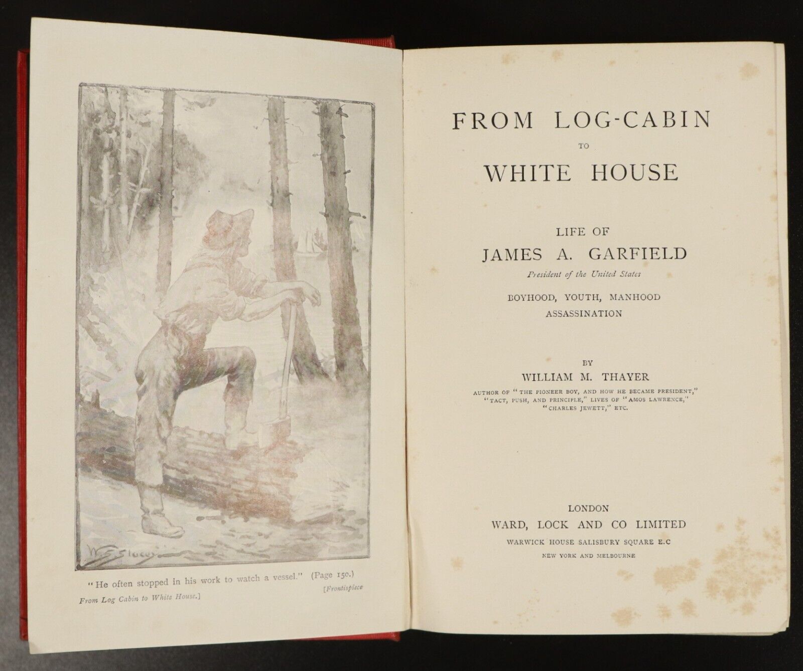 c1895 From Log Cabin To White House W.M. Thayer Antique American History Book