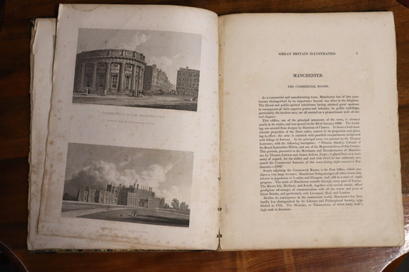 c1830 Great Britain Illustrated Antique British History & Engravings Book