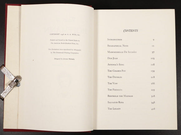 1946 Tales Of Hoffmann Antique German Romantic Literature Book Illustrated