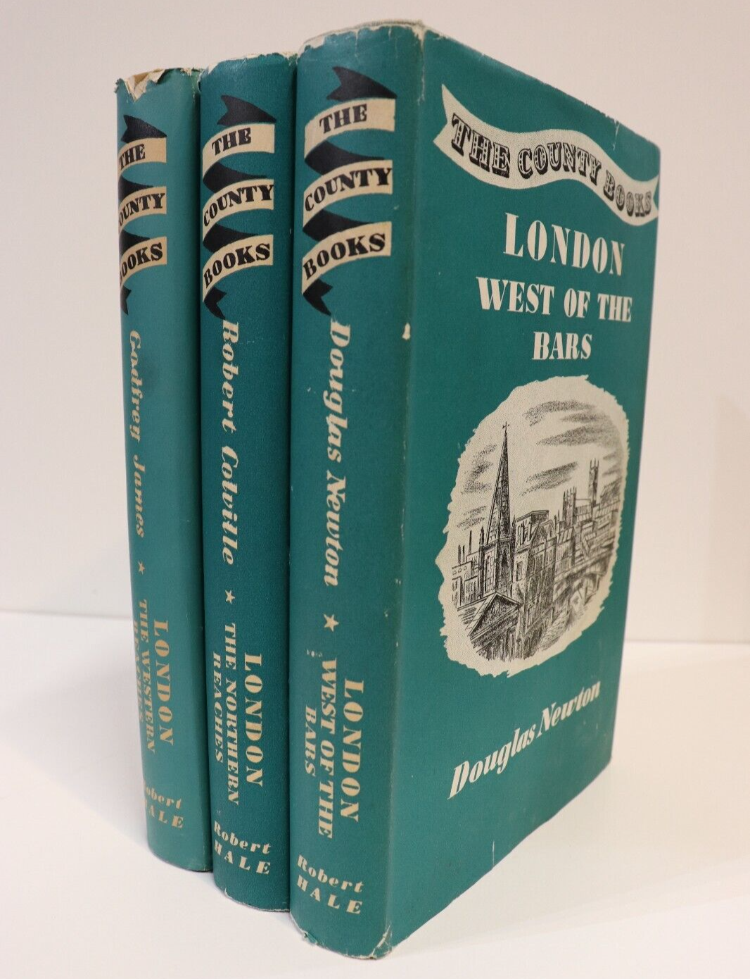 c1950 3vol The County Books: London Vintage British History Books Maps R. Hale