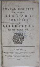 1802 The Annual Register For The Year 1801 Antiquarian British History Book-2