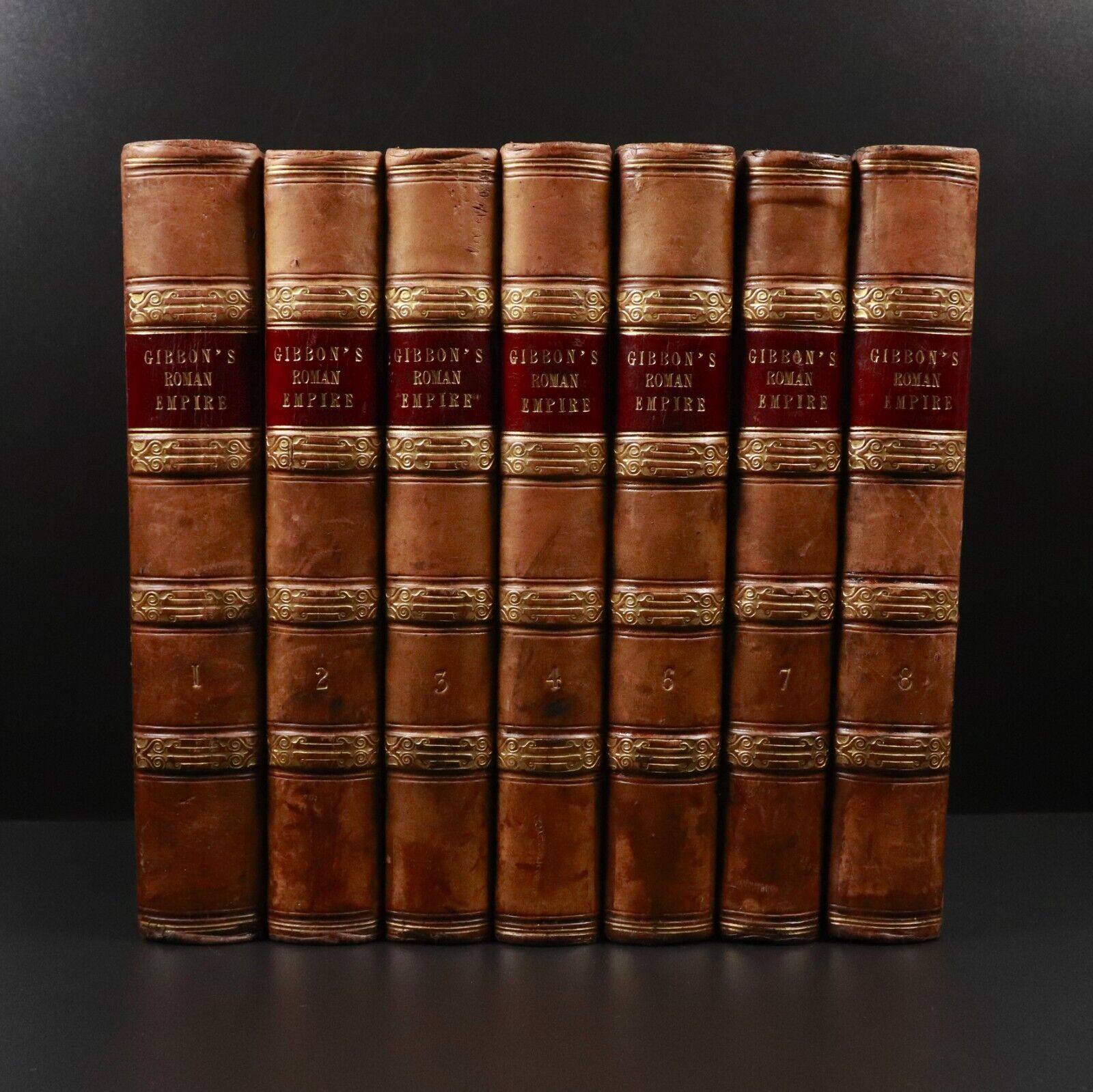 1854 7vol History Of Decline & Fall Roman Empire by E. Gibbon Antiquarian Books