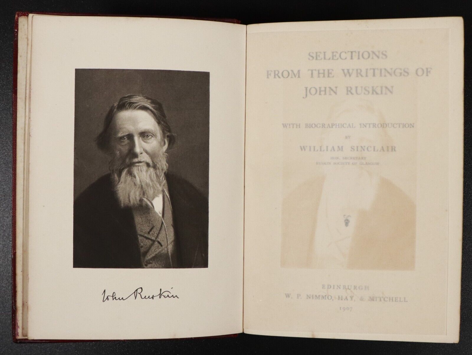 1907 Selections From The Writings Of John Ruskin Antique Art History Book