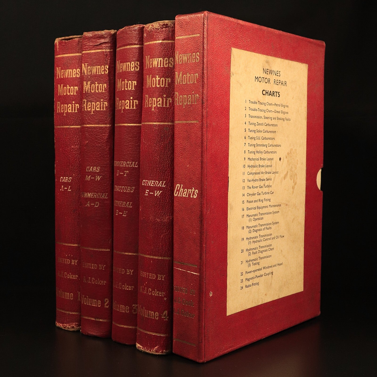 Newnes Motor Repair 1959 Vintage Automotive Reference Book Set Charts Holden etc