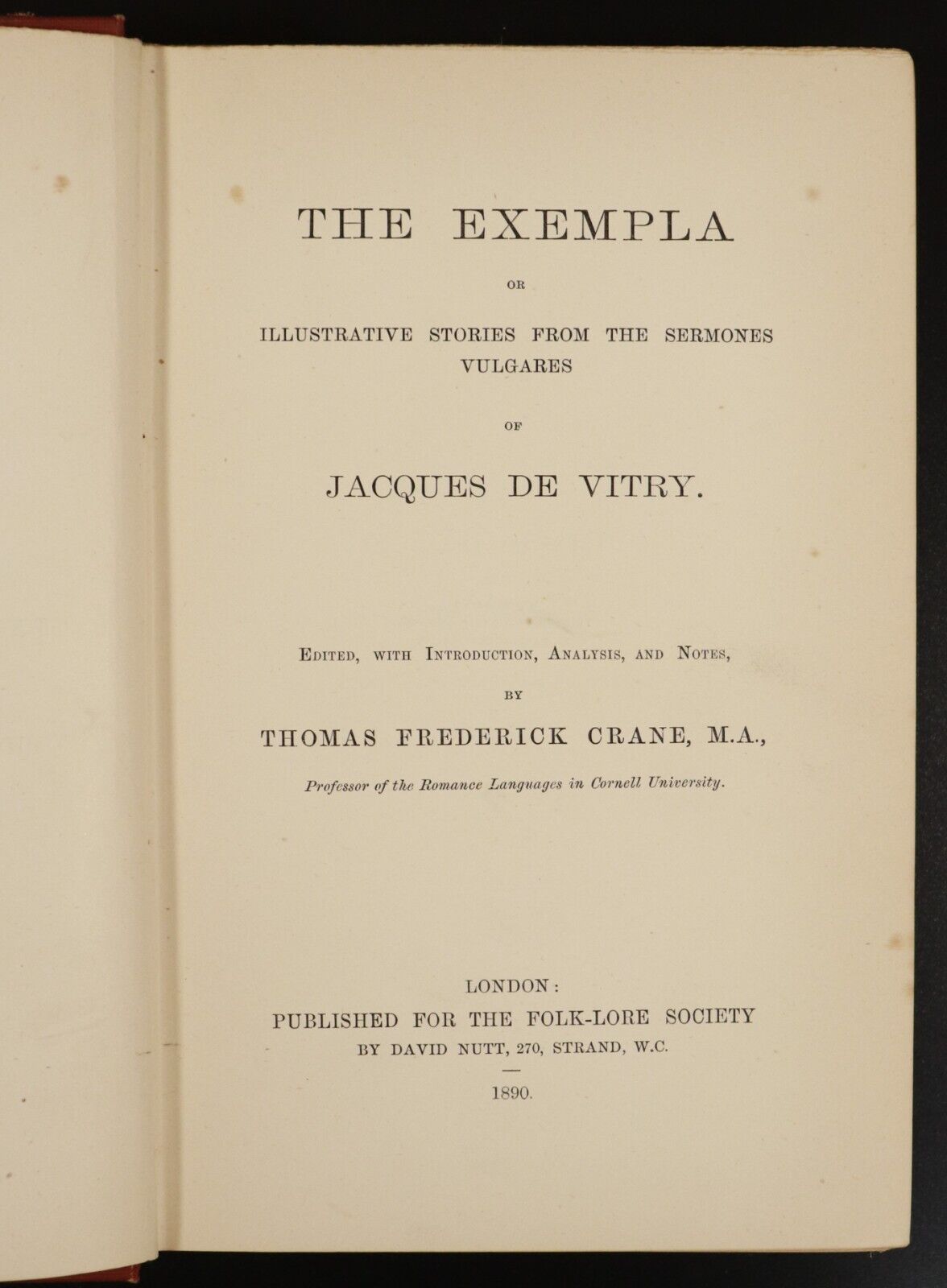 1890 The Exempla Sermones Vulgares by Jacques De Vitry Antique Theology Book