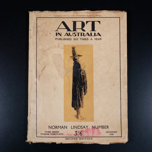 1930 Art In Australia Norman Lindsay December 1930 Antique Australian Art Book