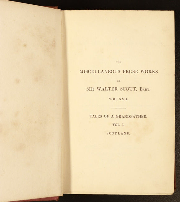 1836 5vol Prose Works Of Walter Scott Tales Of A Grandfather Antiquarian Books