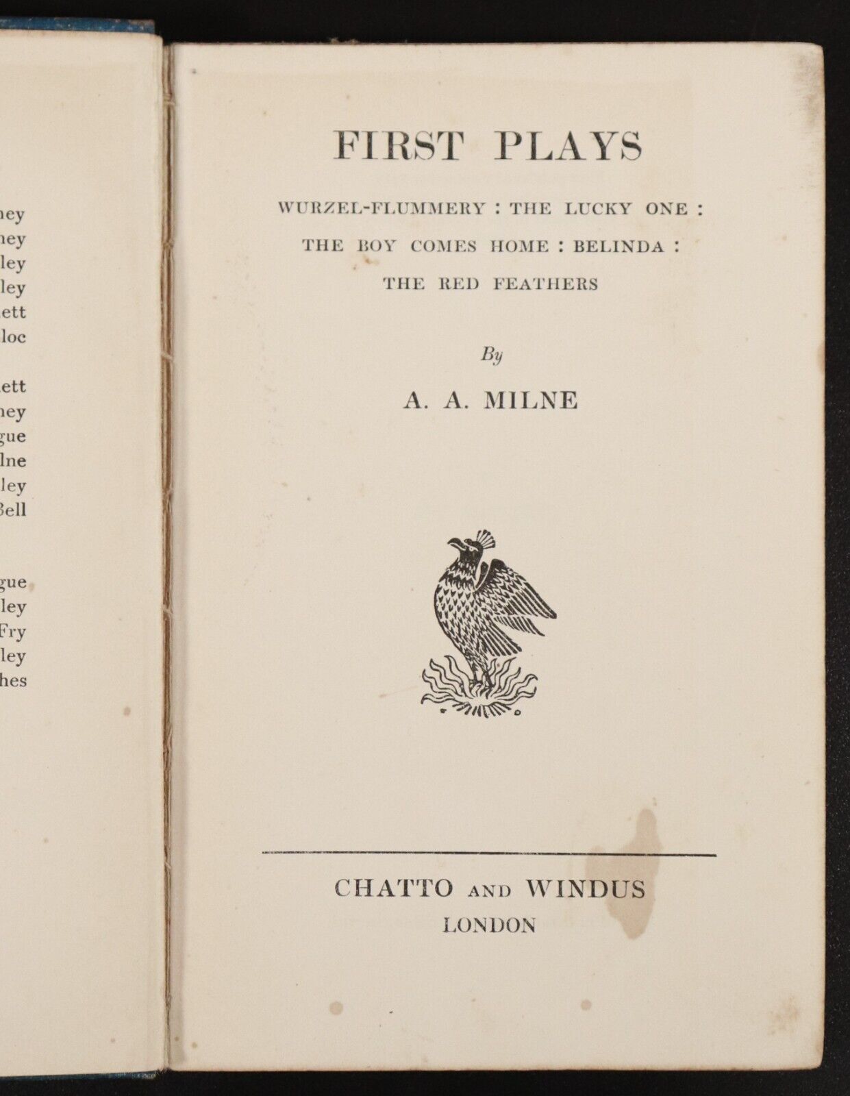 1928 3vol First, Second & Four Plays by A. A. Milne Stage Play Books Phoenix - 0