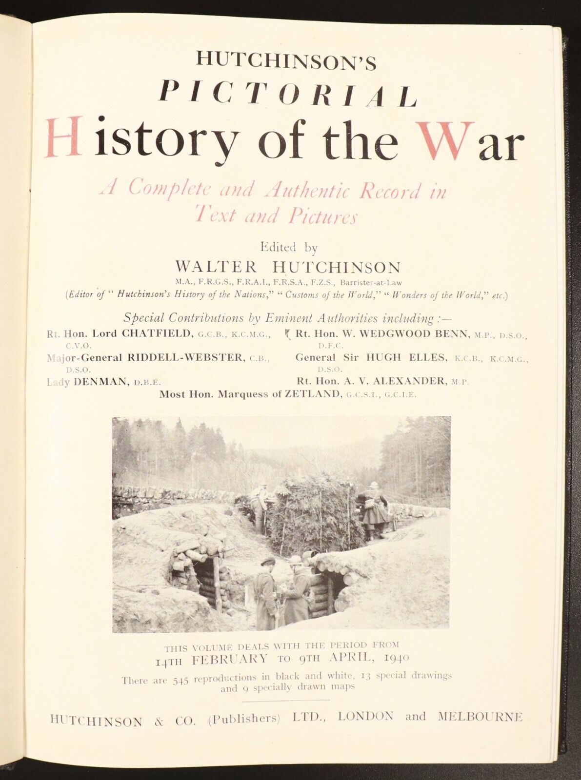 1939 5vol Hutchinson's Pictorial History Of The War Military History Books WW2