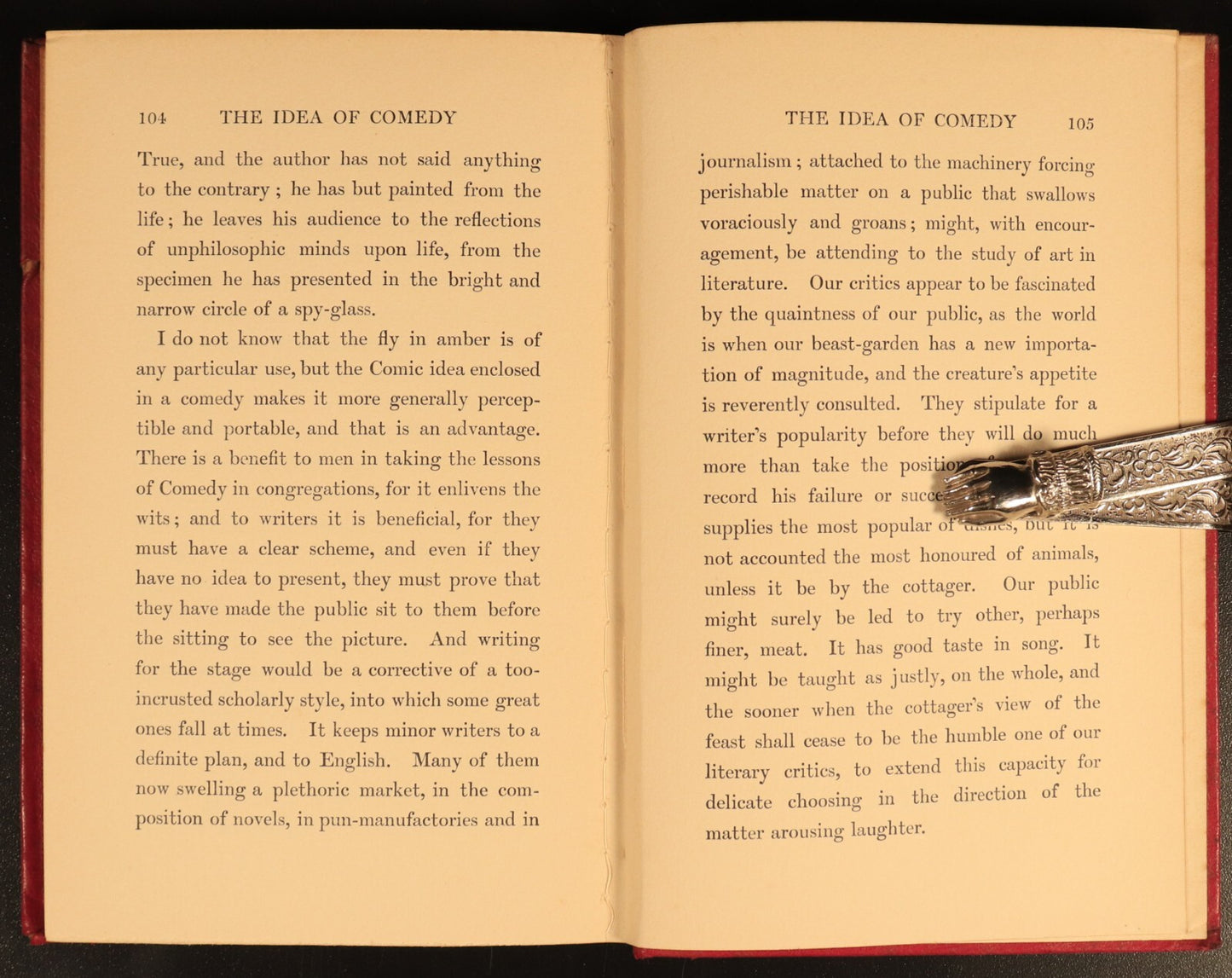 1910 An Essay On Comedy & Comic Spirit by George Meredith Antique Book