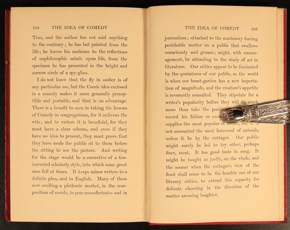 1910 An Essay On Comedy & Comic Spirit by George Meredith Antique Book