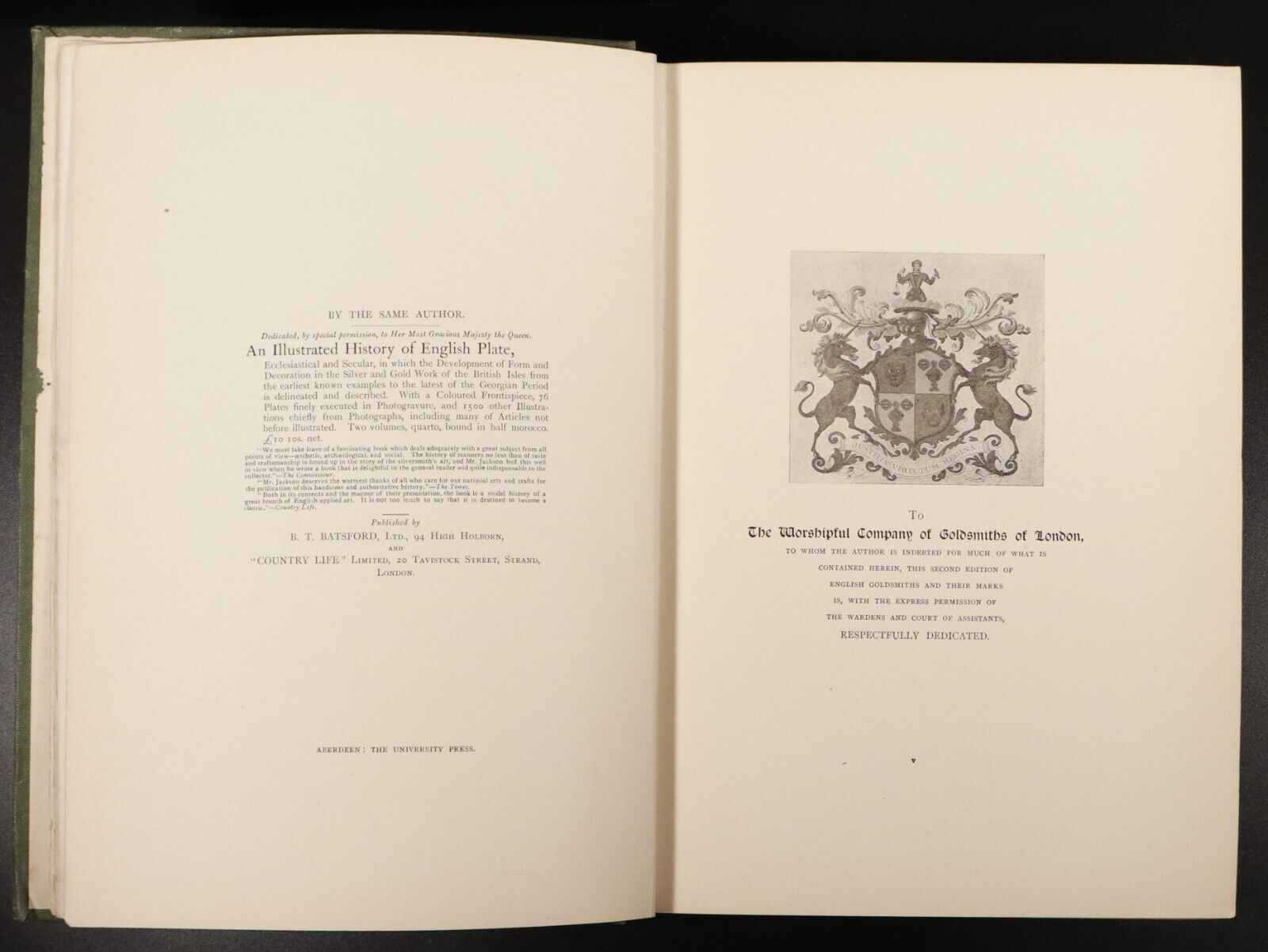 1921 English Goldsmiths And Their Marks by C.J. Jackson Antique Reference Book