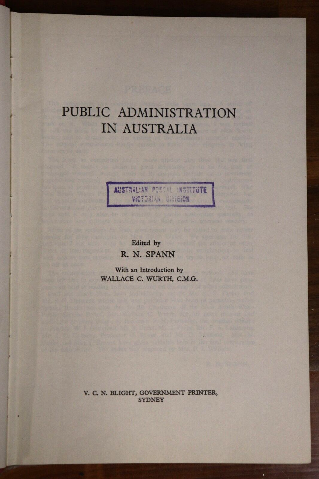 c1959 Public Administration In Australia Australian Government History Book - 0