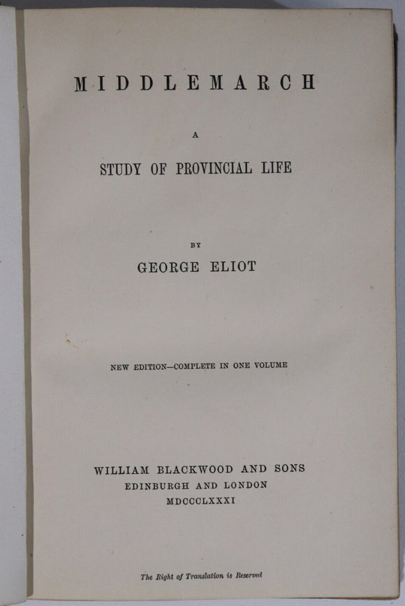 c1880 5vol George Eliot's Novels Antique English Fiction Book Collection