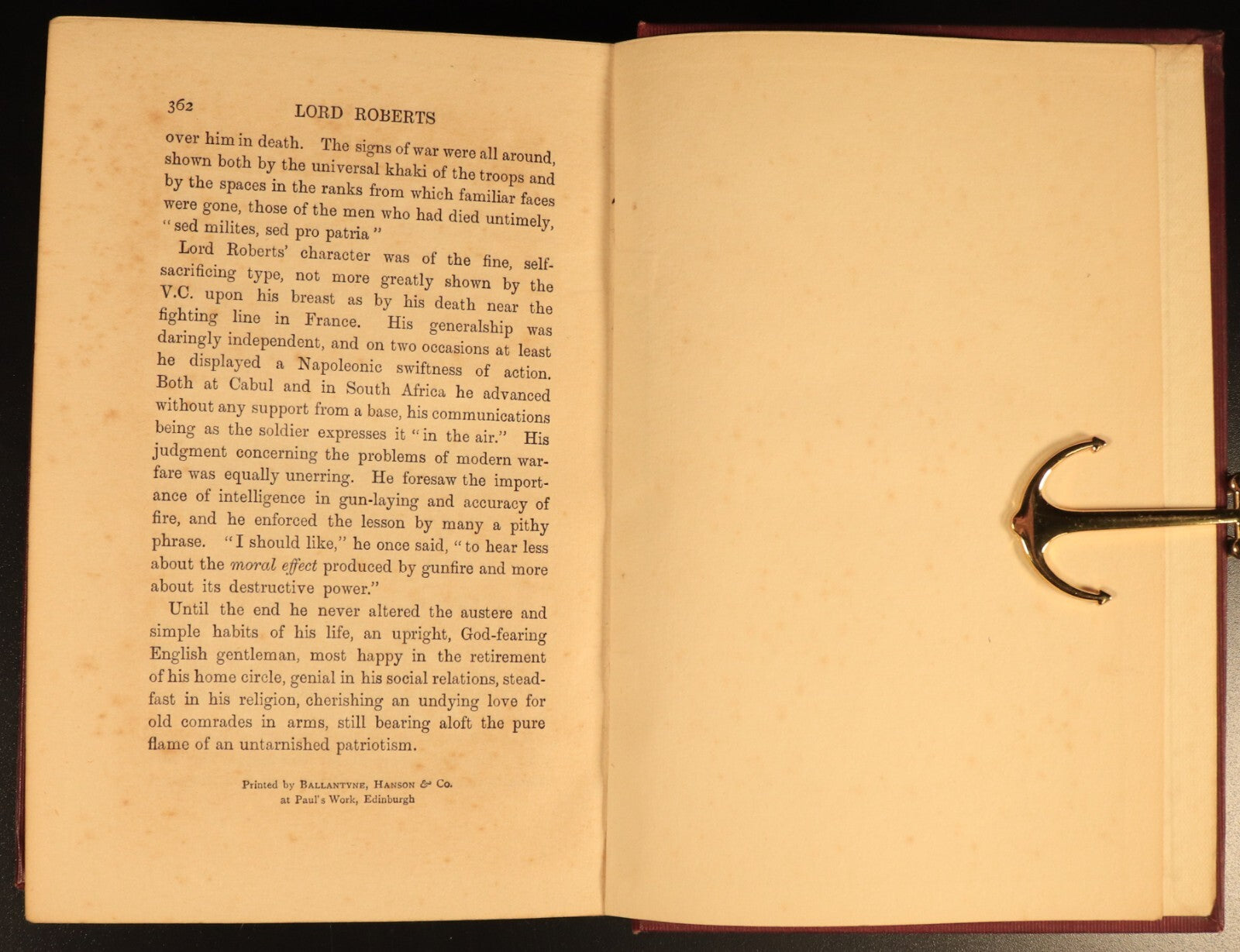 Lord Roberts A Biography by Violet Brooke-Hunt Antique History Book
