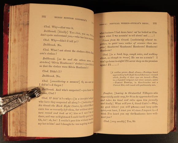 1873 Poetical Works Of Newton Goodrich Antiquarian Australian Poetry Book