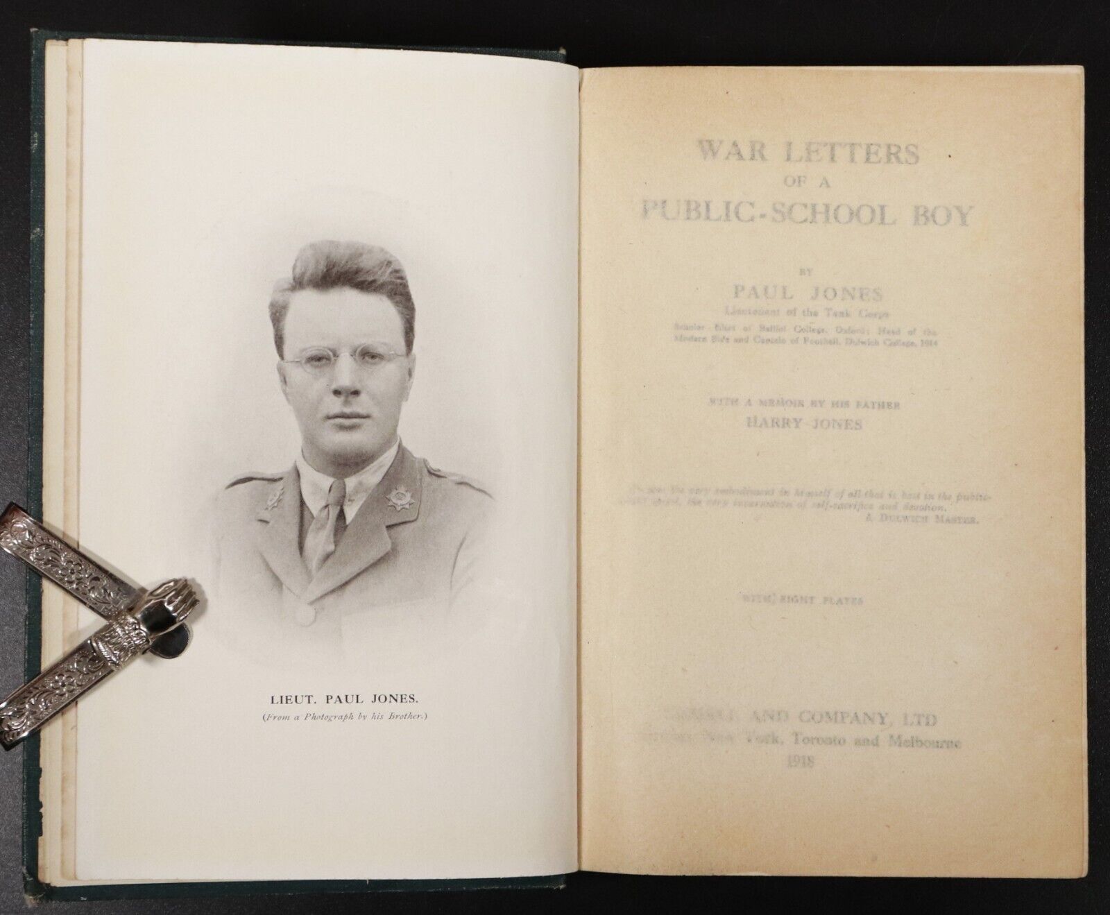 1918 War Letters Of A Public School Boy by Paul Jones Military History Book 1st - 0