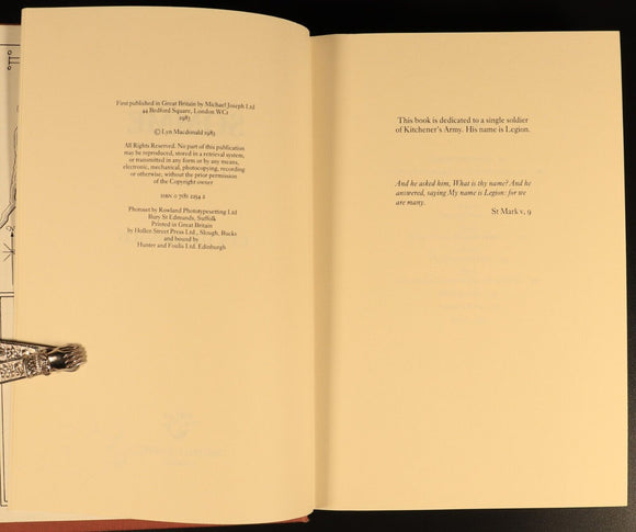 Somme by Lyn Macdonald 1983 1st Edition British Military History Book WW1