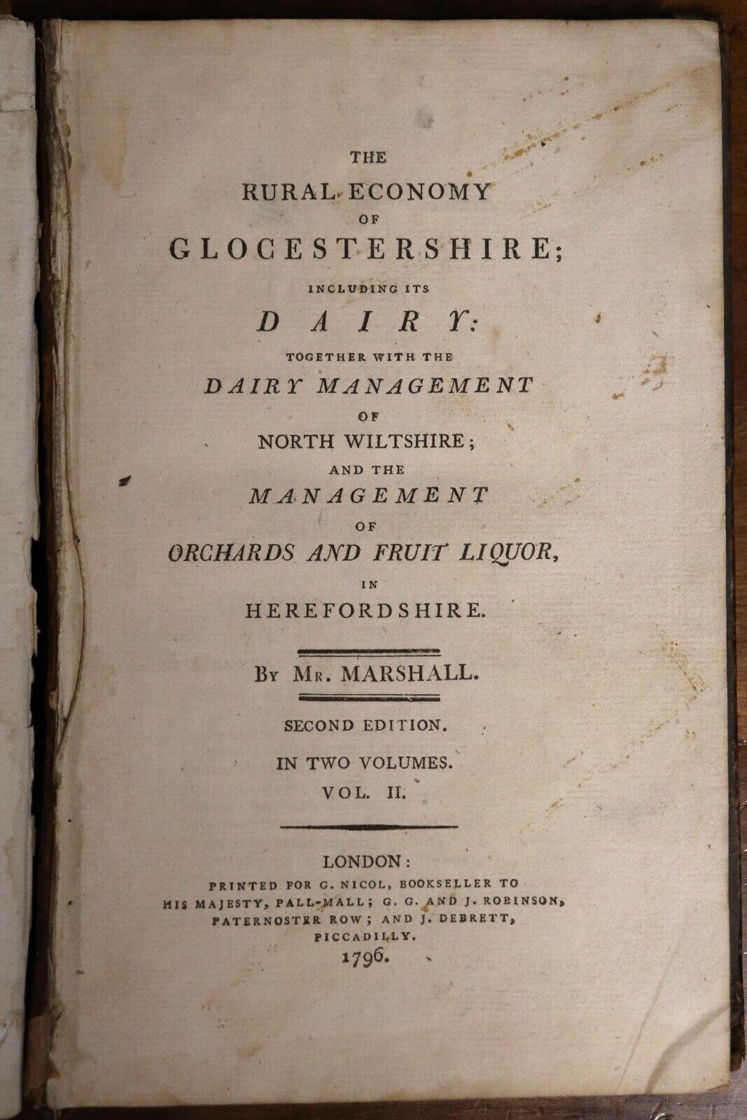 1796 The Rural Economy of Glocestershire Antiquarian British History Book - 0