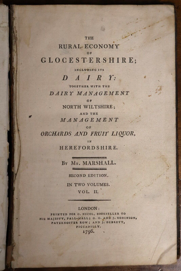 1796 The Rural Economy of Glocestershire Antiquarian British History Book