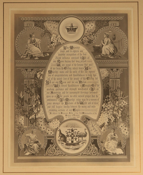 1897 Colony Of Victoria To Queen Victoria Antiquarian Australian History Book