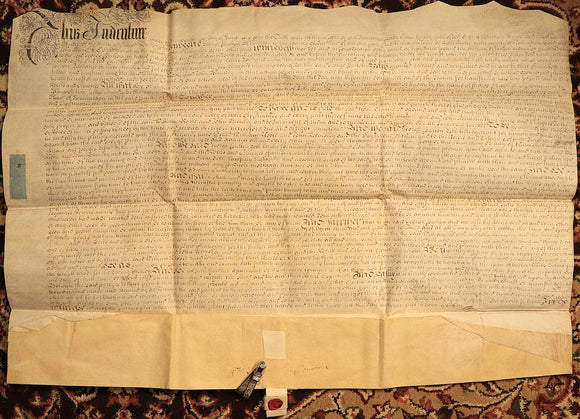 1711 Indenture Conveyance English Legal Document Manuscript Vellum Lease June