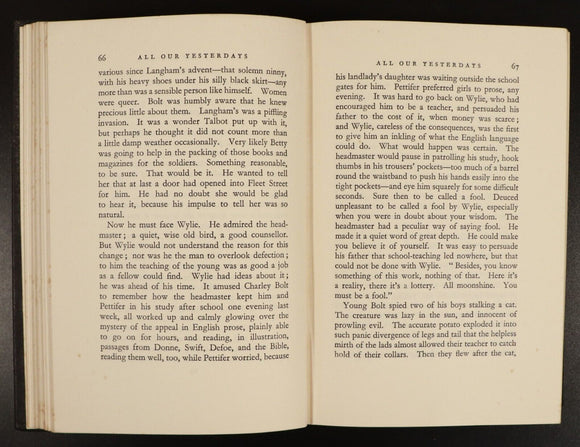 1930 All Our Yesterdays by H. M. Tomlinson Antique British Fiction Book