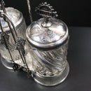 Rogers Smith & Co Victorian Antique Glass & Pewter Pickle Serving Jars c1895 USA-11