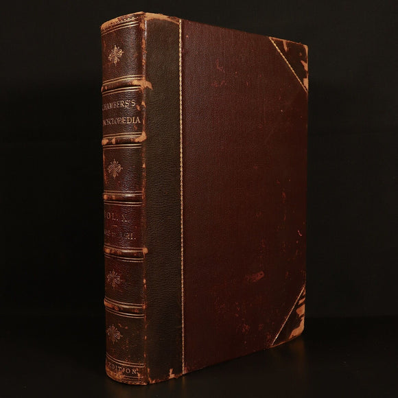 1895 Chambers's Encyclopaedia Vol. X Antique History Book With Maps Leather