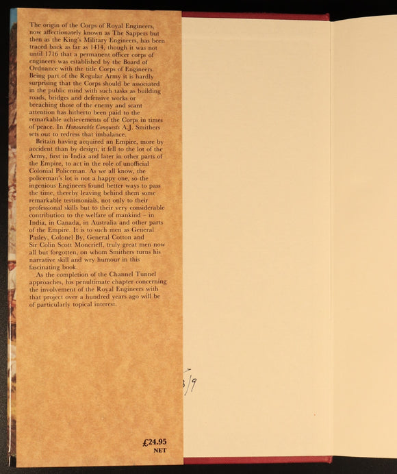1991 Honourable Conquests by AJ Smithers Royal Engineers Military History Book