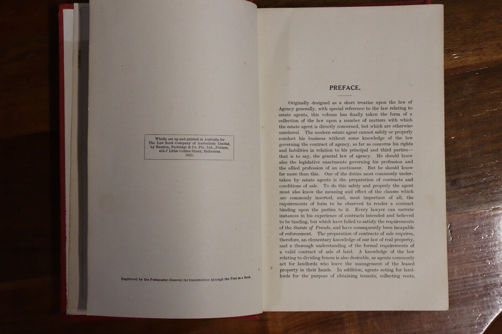 1925 The Law Relating To Estate Agents & Auctioneers Australian History Book