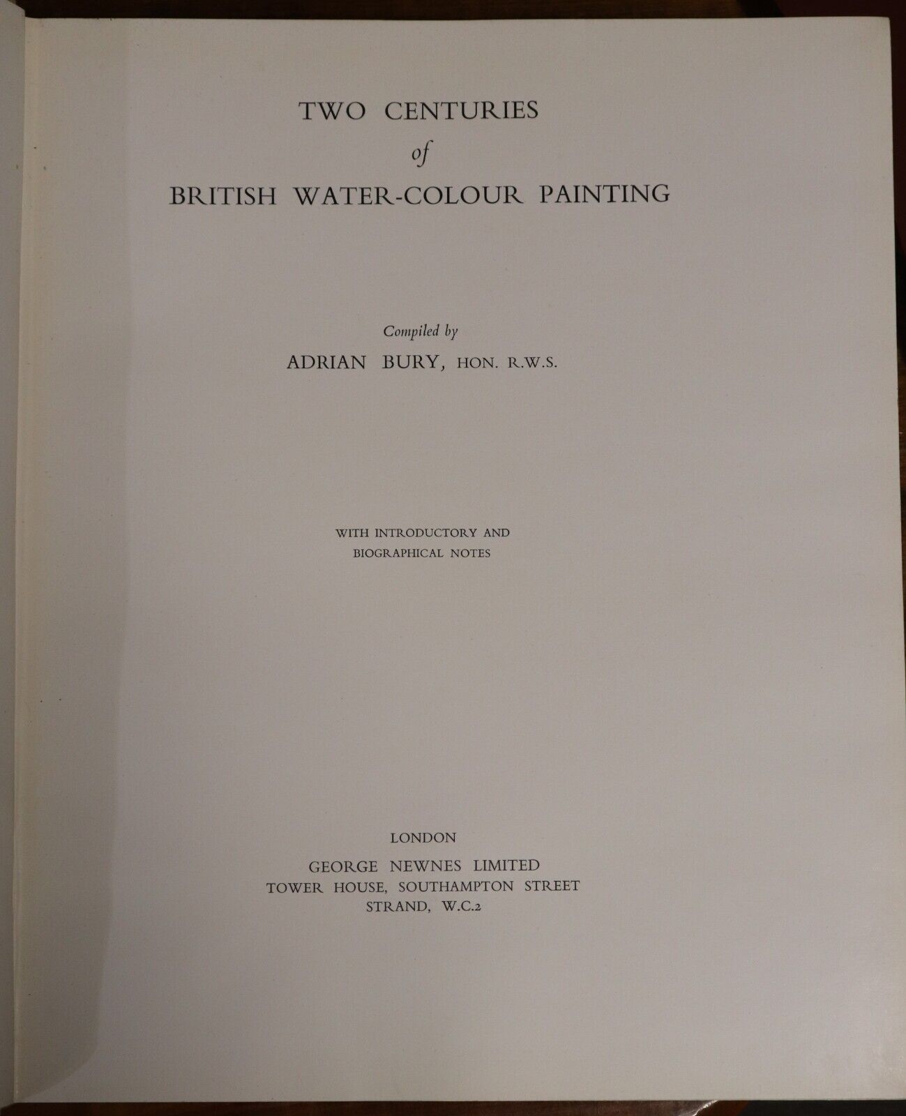 1950 Two Centuries Of British Watercolour Painting 1st Edition Art History Book