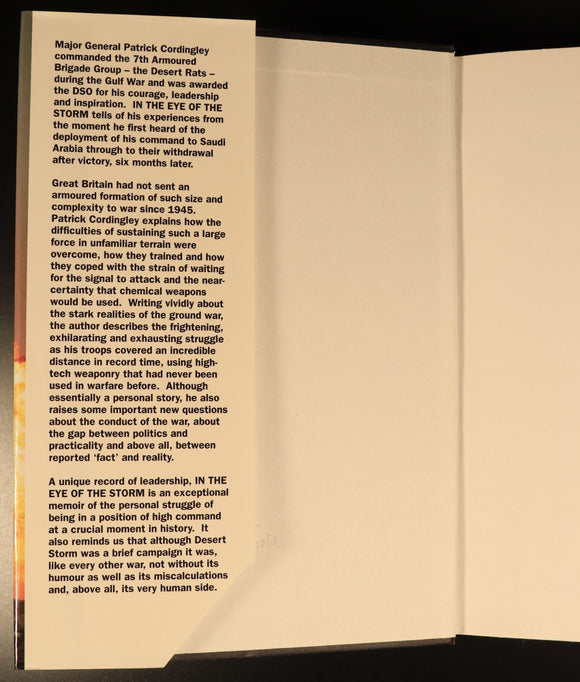 In The Eye Of The Storm Gulf War 1996 SIGNED Military History Book P. Cordingley