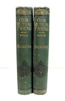 c1879 2vol Our Mutual Friend by Charles Dickens Antique British Fiction Book Set-1