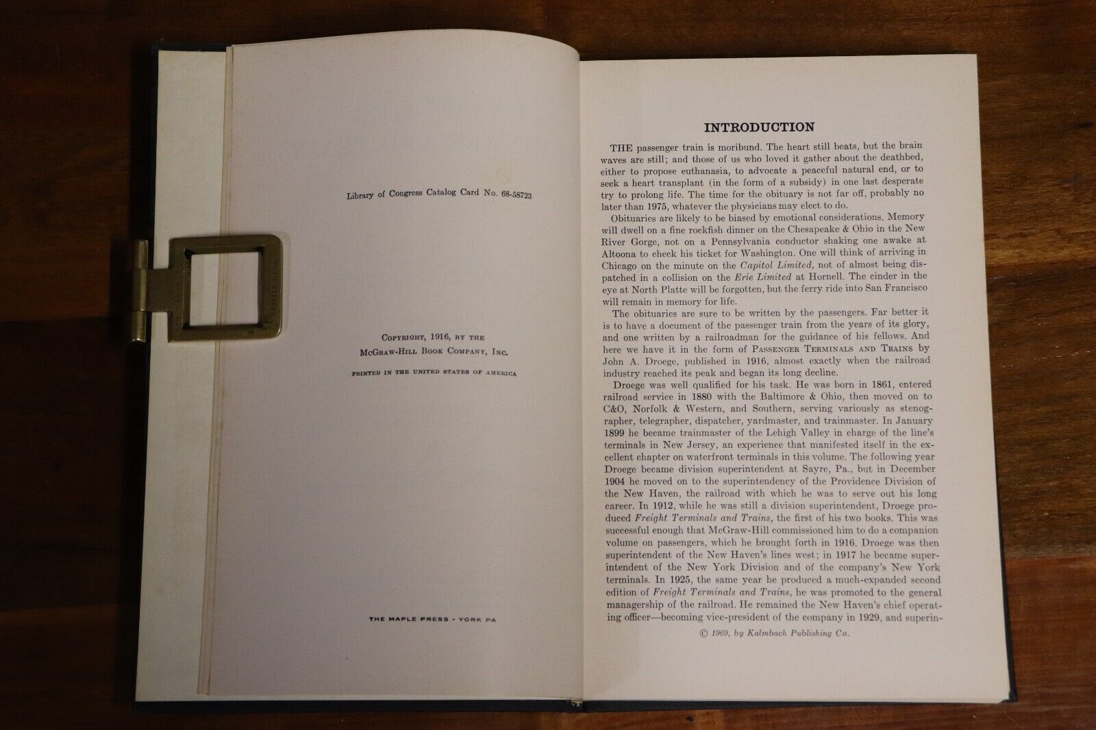 1969 Passenger Terminals & Trains by  J.A. Droege American Railway History Book