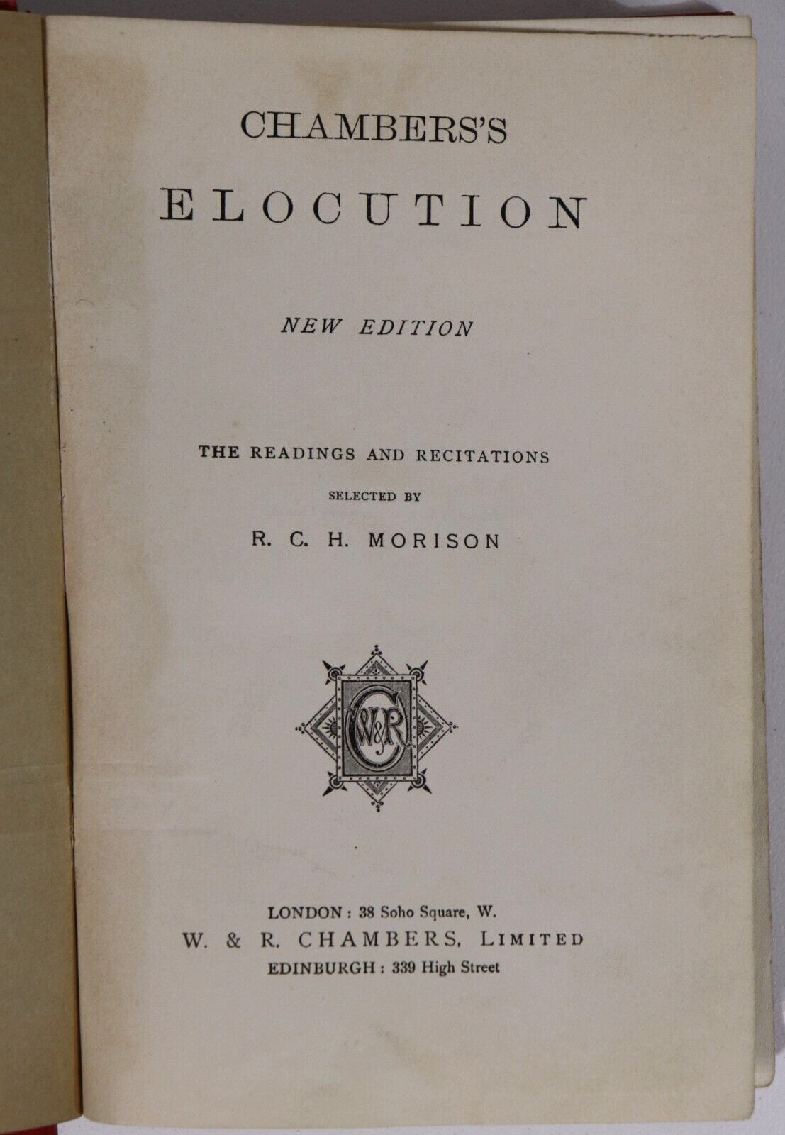 c1920 Chambers's Elocution Antique English Language British Reference Book - 0