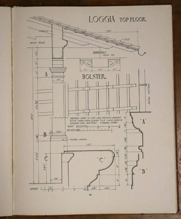 1922 The Davanzati Palace by L.C. Rosenberg Antique Architecture Reference Book