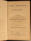 c1850 Poetical Works Of John Milton Paradise Lost Antique Poetry Book Leather-8