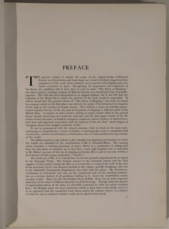 c1920 British Sports & Sportsmen - Story Of Shipping Antique Sports History Book