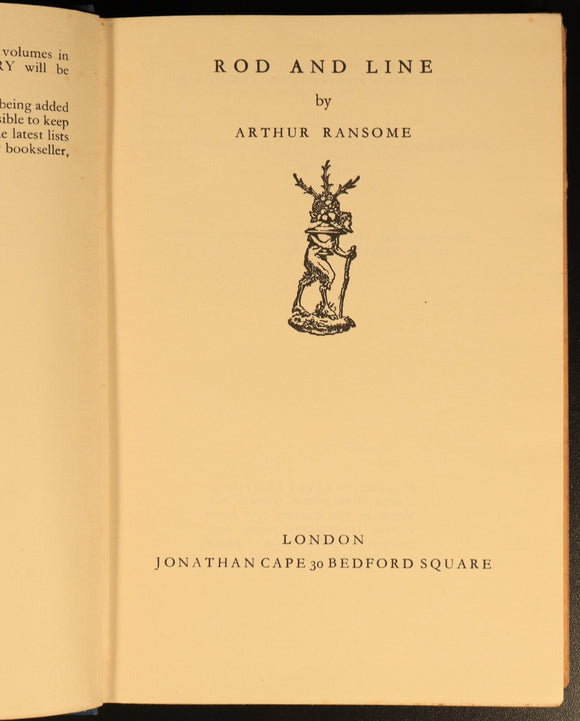 1935 Rod And Line by Arthur Ransome Antique Fishing Book Travellers Library