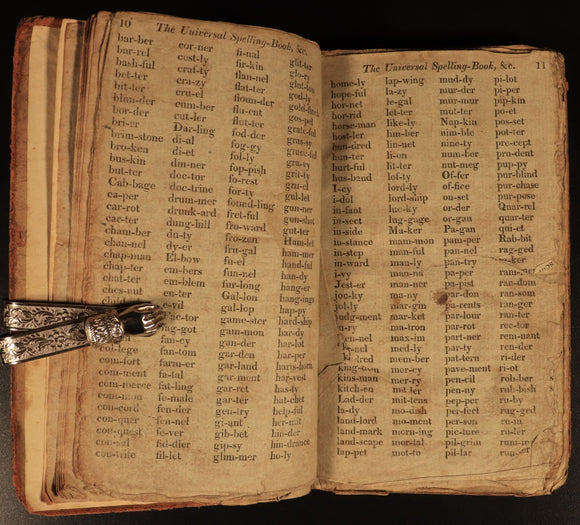 c1820 The Universal Spelling Book by Fenning & Moon Antiquarian Reference Book