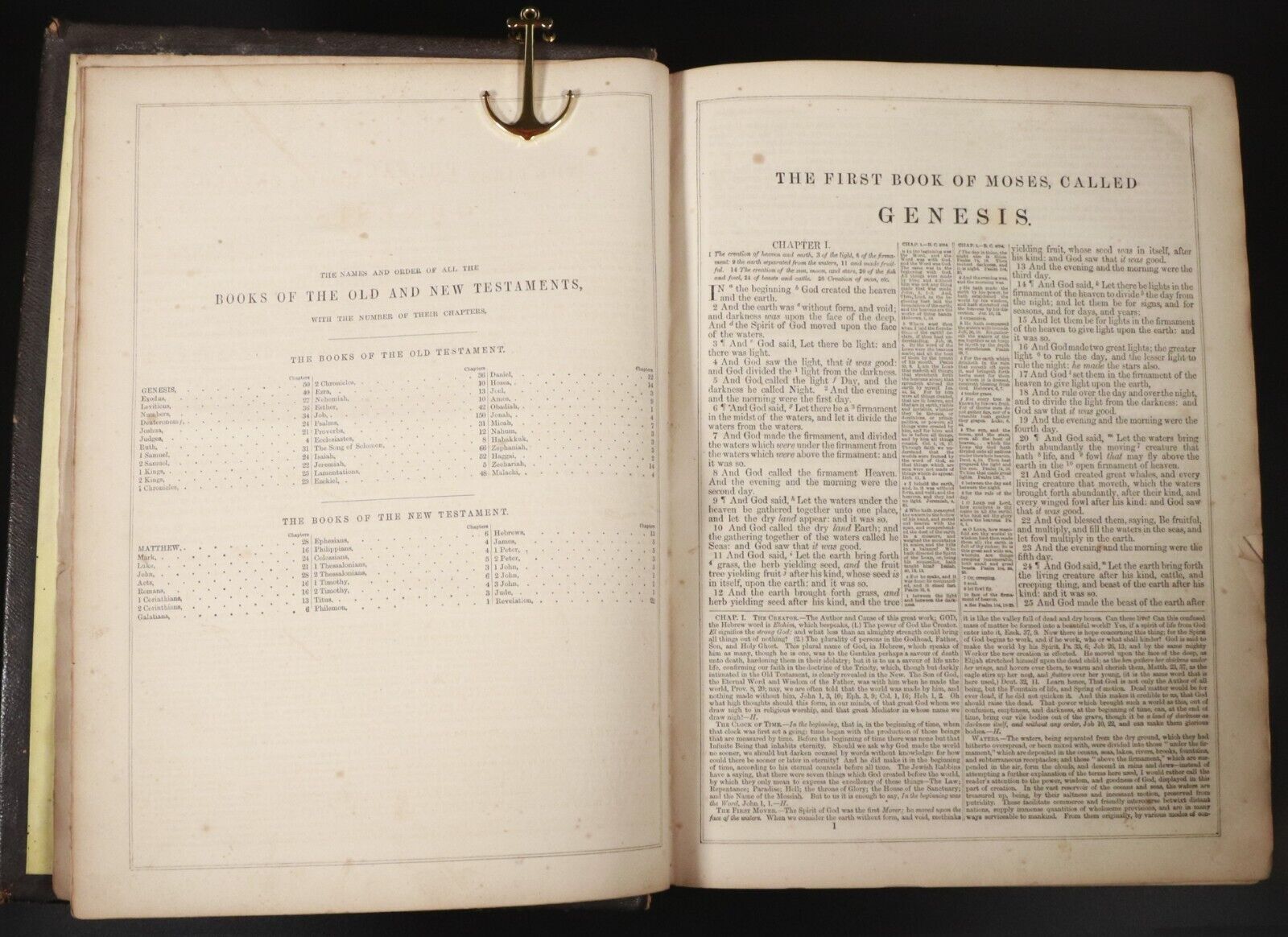 1861 The Holy Bible w/Commentaries Of Henry & Scott Antiquarian Bible Leather