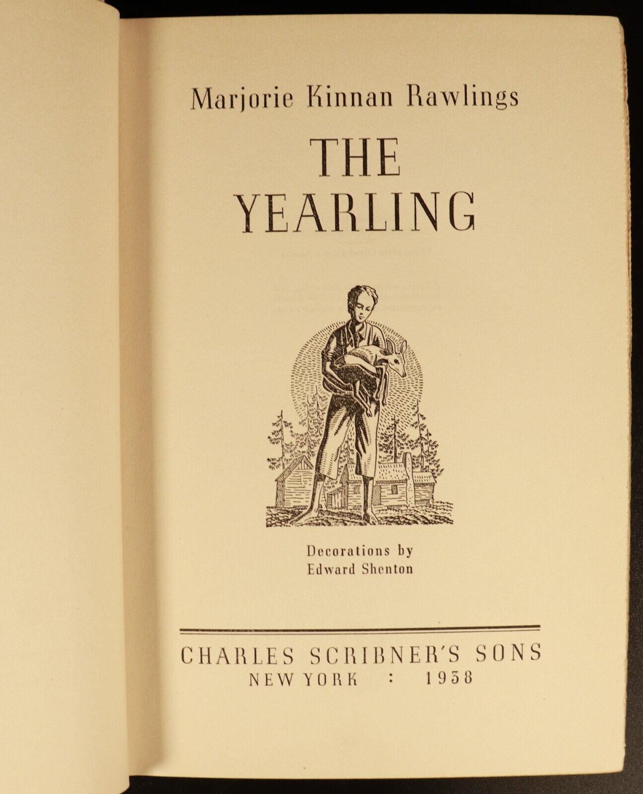 1938 The Yearling by Marjorie Kinnan Rawlings Antique American Fiction Book