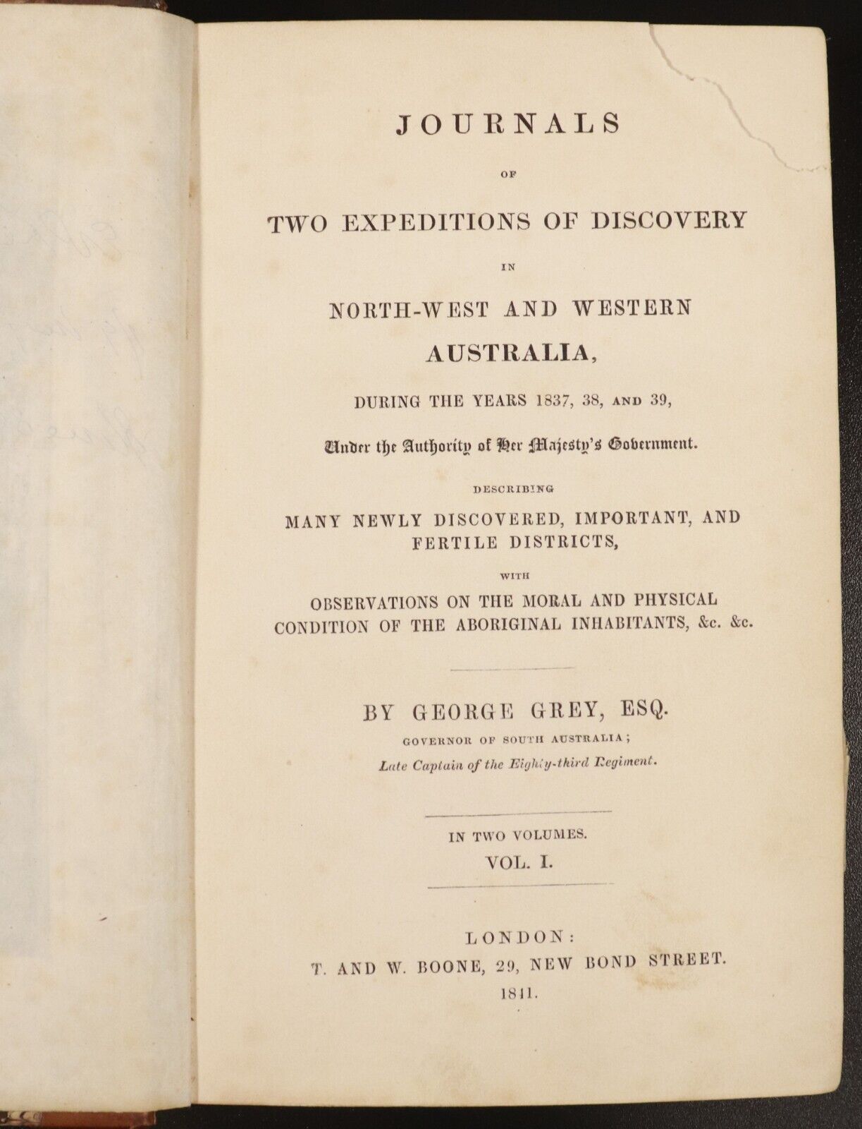 1841 Journal Of Expeditions N.W. & Western Australia by G. Grey Antiquarian Book